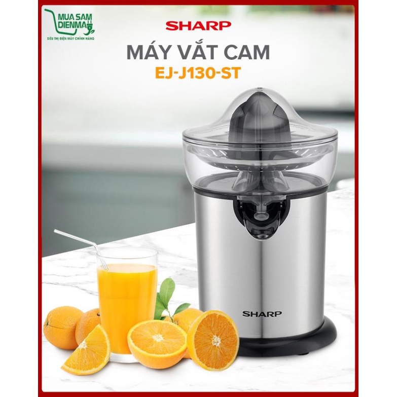 Máy Vắt Cam Sharp EJ-J130-ST Đầu Rót Trực Tiếp - Hàng Chính Hãng Bảo Hành 12 Tháng