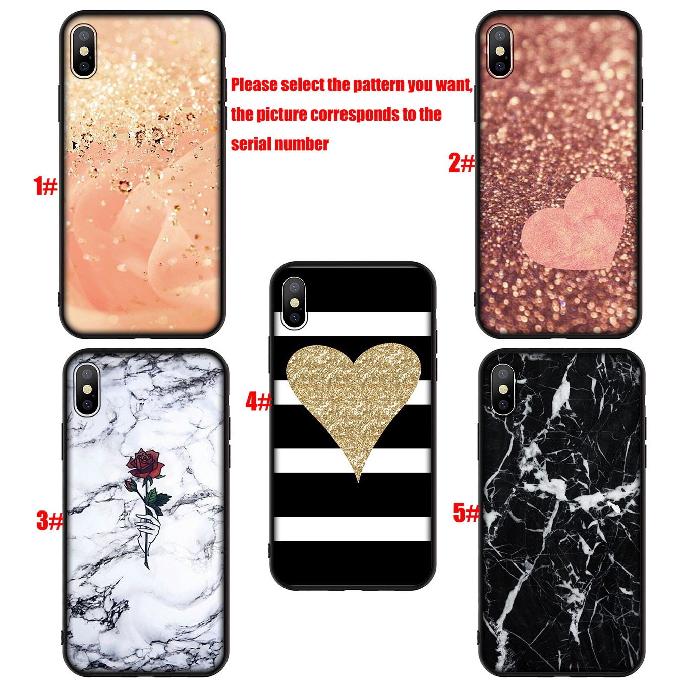 iPhone 12 Mini 11 Max Pro SE 2020 XR Casing Soft Silicone Marble Gold Pink Phone Case