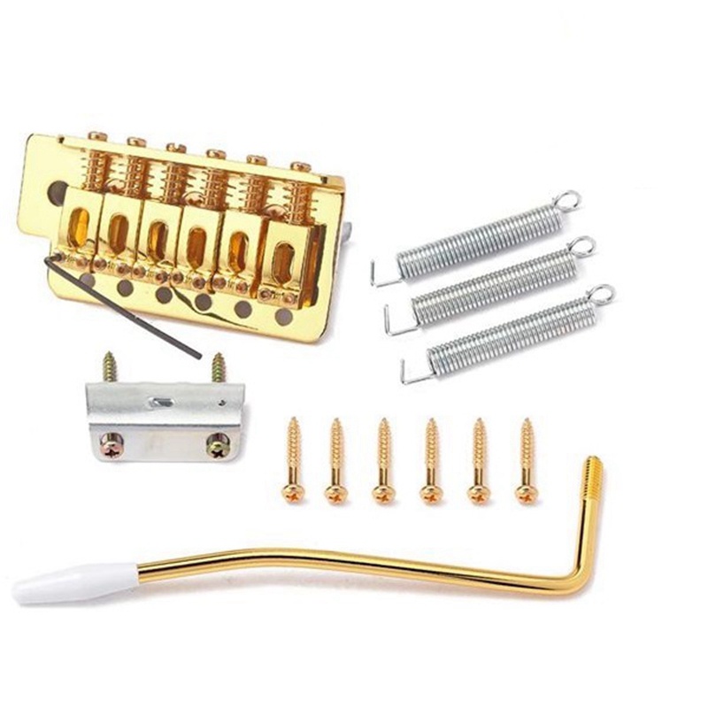 Bộ Phụ Kiện Lò Xo Tremolo Màu Vàng Kèm Ổ Cắm Chuyên Dụng Cho Đàn Guitar Điện Fender ST