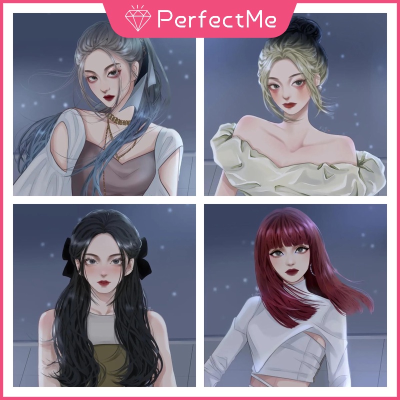 Bộ Tranh Đính Đá 5D Tự Làm Hình Lisa Jennie BLACKPINK Hoạt Hình Kích Thước 30X40Cm