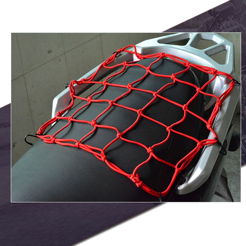 Lưới Cố Định Hàng Hóa Co Giãn 40x40cm Kèm 6 Móc Gắn Yên Sau Xe Máy