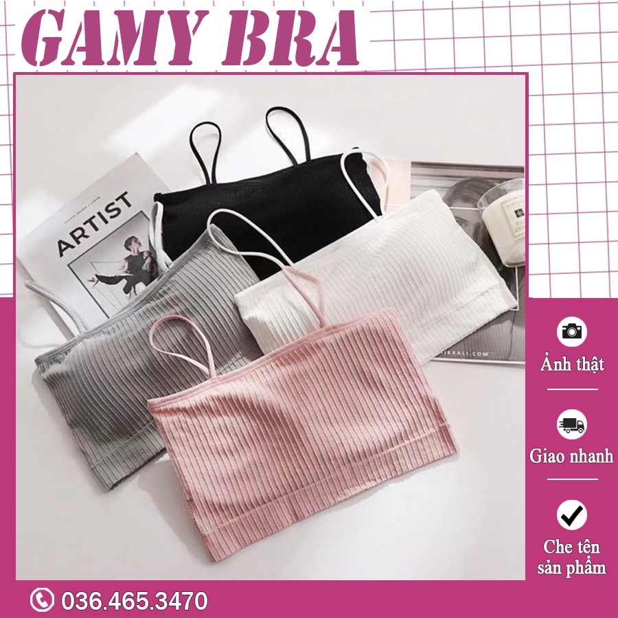 Áo Croptop 2 dây len tăm 809 có mút ngực