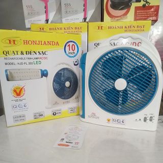 Quạt Tích Điện Honjianda HJD-FL 201 2 bình Cao Cấp 2 Bóng Tuýp 10 Inch Bảo Hành 12 Tháng