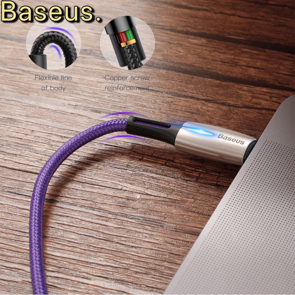 Dây Cáp sạc nhanh Baseus PD C to C 60W có đèn báo water drop-shaped Type C cho Smartphone/ Tablet / Macbook/ Laptop