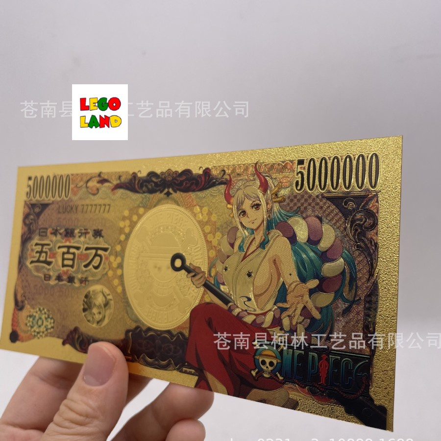 Tiền yên nhật One Piece sưu tầm chất liệu đồng vàng dẻo chống nước