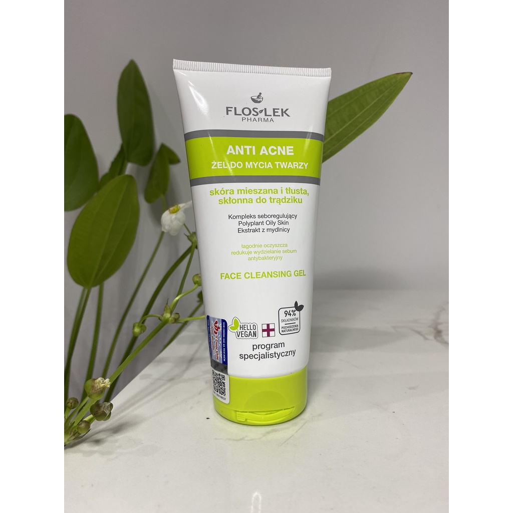Floslek Sữa Rửa Mặt Dạng Gel Cho Da Nhờn Mụn Anti Acne Bacterial Face Cleansing Gel 200ml - 𝐃𝐫.𝐋𝐲́ 𝐇𝐨𝐚̀𝐧𝐠 | BigBuy360 - bigbuy360.vn