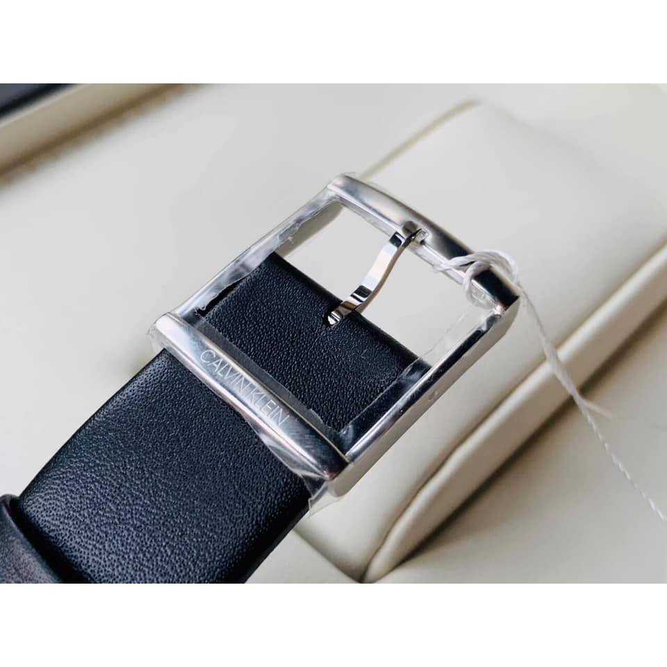 Đồng hồ kim nam dây da đen lịch lãm Calvin Klein Thụy Sỹ K2G2G1C1