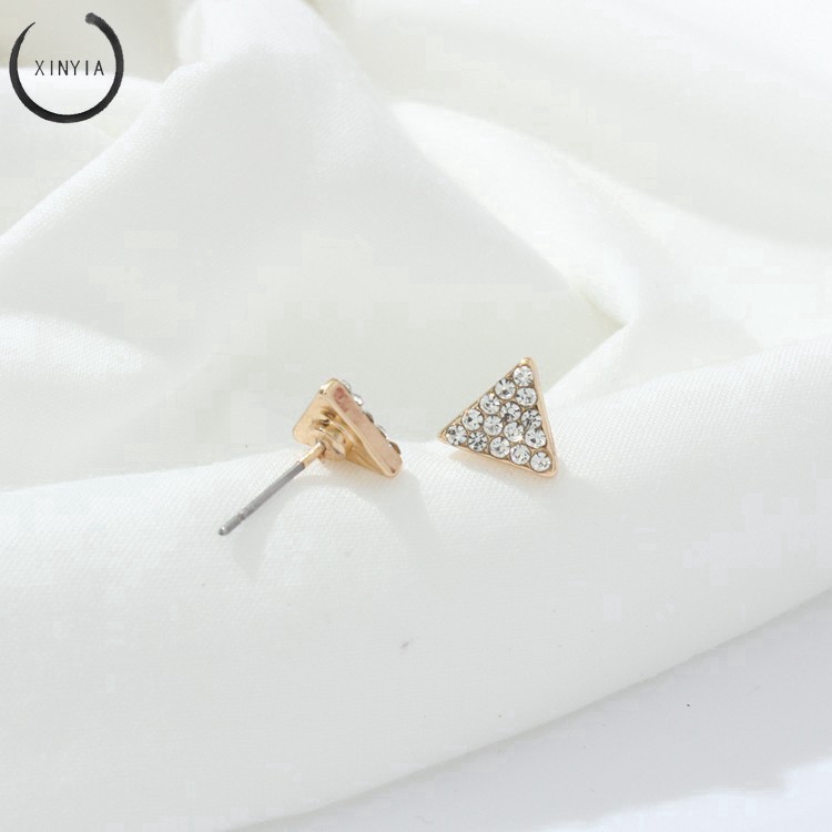 Khuyên tai hình tam giác đính đá thanh lịch cho nữ
