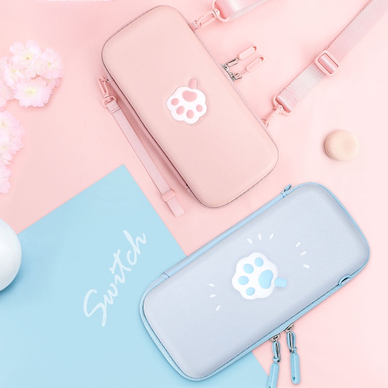 Túi Đựng Máy Chơi Game Nintendo Switch/Switch OLED/Switch Lite Chất Liệu Cứng Siêu Mỏng Hình Dấu Chân Dễ Thương
