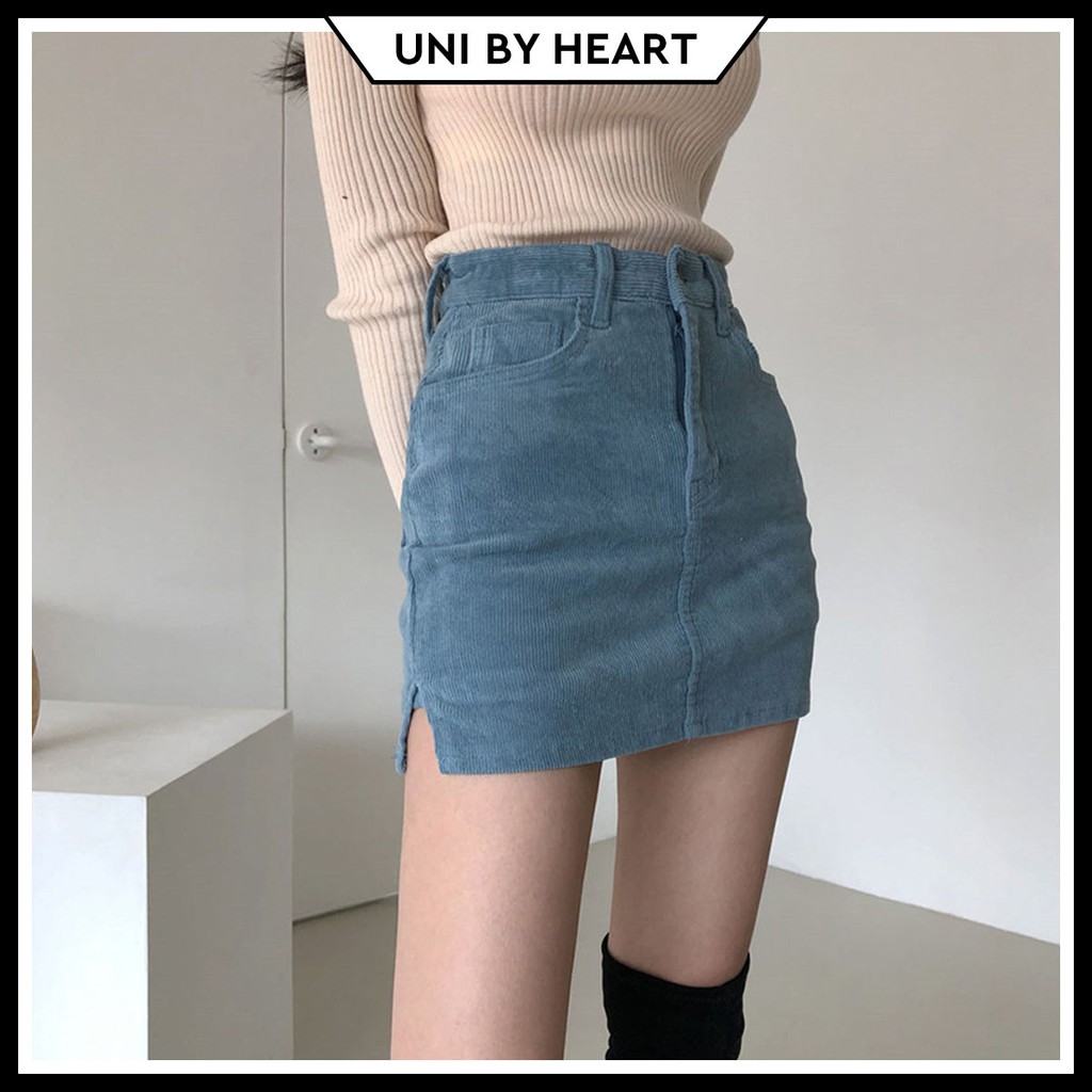 Chân váy nhung Velvet Skirt CV003 lưng cao, kèm quần trong - Uni By Heart | BigBuy360 - bigbuy360.vn