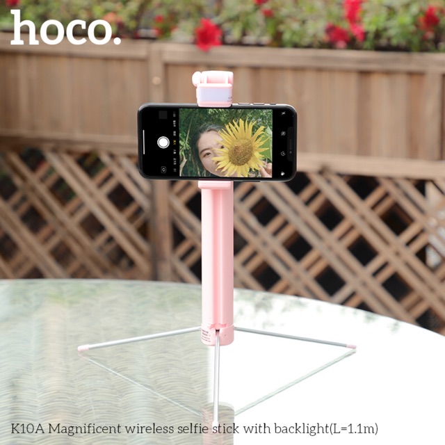 Gậy chụp ảnh kèm remote đứng được ba chân có đèn led trợ sáng chính hãng hôc K10A