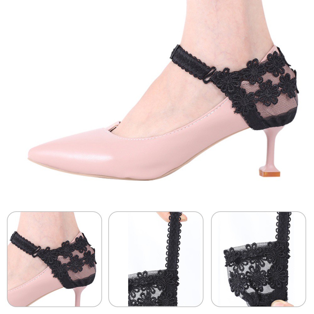1 Cặp Dây Buộc Giày Cao Gót Chống Trượt Phối Ren Hoa Nhiều Màu Tùy Chỉnh Thời Trang Cho Nữ
