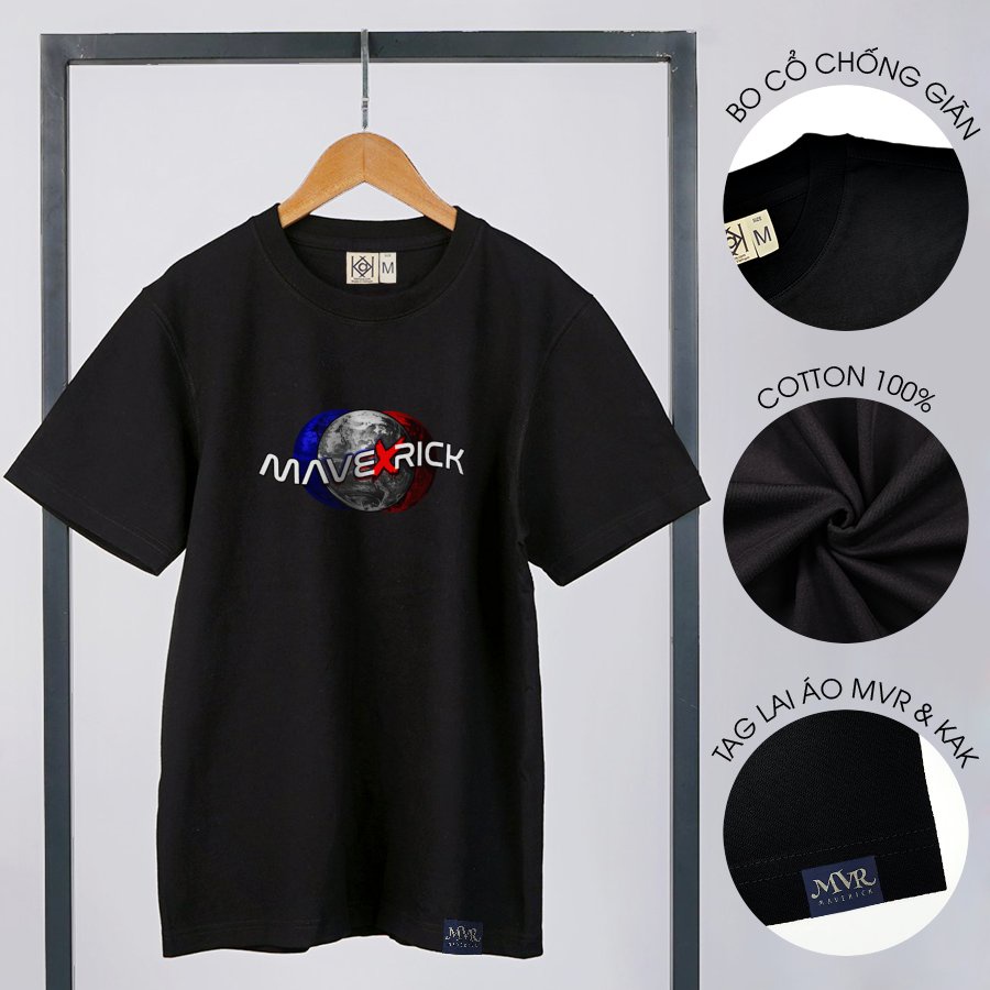 Áo thun in 2 mặt hành tinh unisex phông rộng tay lỡ big size MVR KK4226