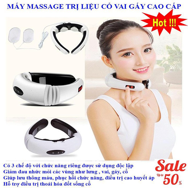 [FREESHIP] Máy Massage Cổ Vai, Giảm Đau Mỏi Cổ Thông Minh Công Nghệ Cao, Trị Liệu Sâu Hiệu Quả.