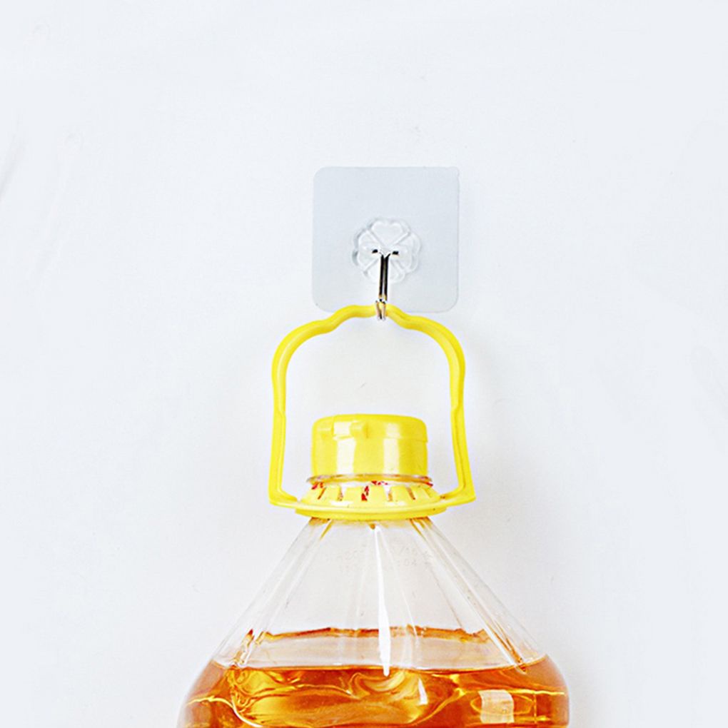 6Pcs Adhesive Hooks Kitchen Wall Hanger Transparent Removable Adhesive Hanger Reusable Wall Hooks【Huiteni】