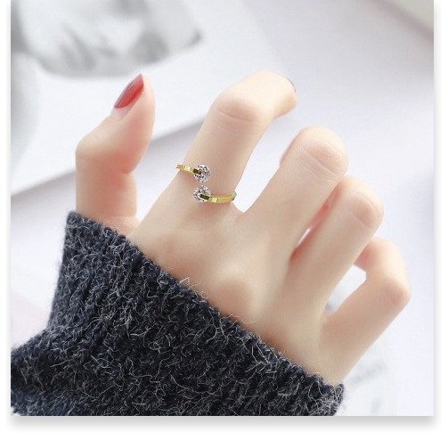 Nhẫn titan đá zircon chéo TT5643 - CAM KẾT KHÔNG GỈ, KHÔNG BAY MÀU - BẢO HÀNH 12 THÁNG