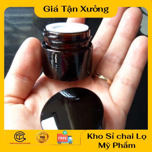 Hũ Chiết Mỹ Phẩm ❤ TRÙM SỈ ❤ Hũ Chiết Kem Thủy Tinh Nâu 5g,10g,15g,20g phụ kiện du lịch