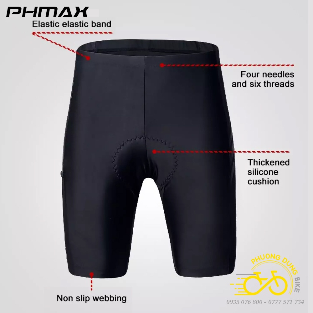 Quần nam đi xe đạp thể thao PHMAX (có túi bên hông)