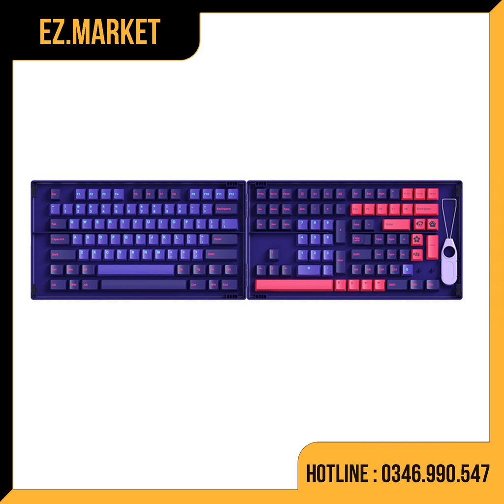 Keycap AKKO Neon Set PBT Double-Shot Cherry Profile 157 nút