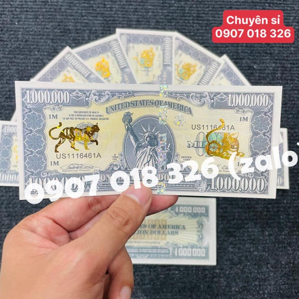 Tờ Tiền 1 Triệu Đô Hình Con Mèo - usd Kỉ Niệm Lưu Niệm, Có Bảo An