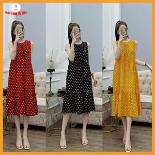 Váy bầu chấm bi ba lỗ hàng thiết kế (hình thật +VIDEO)