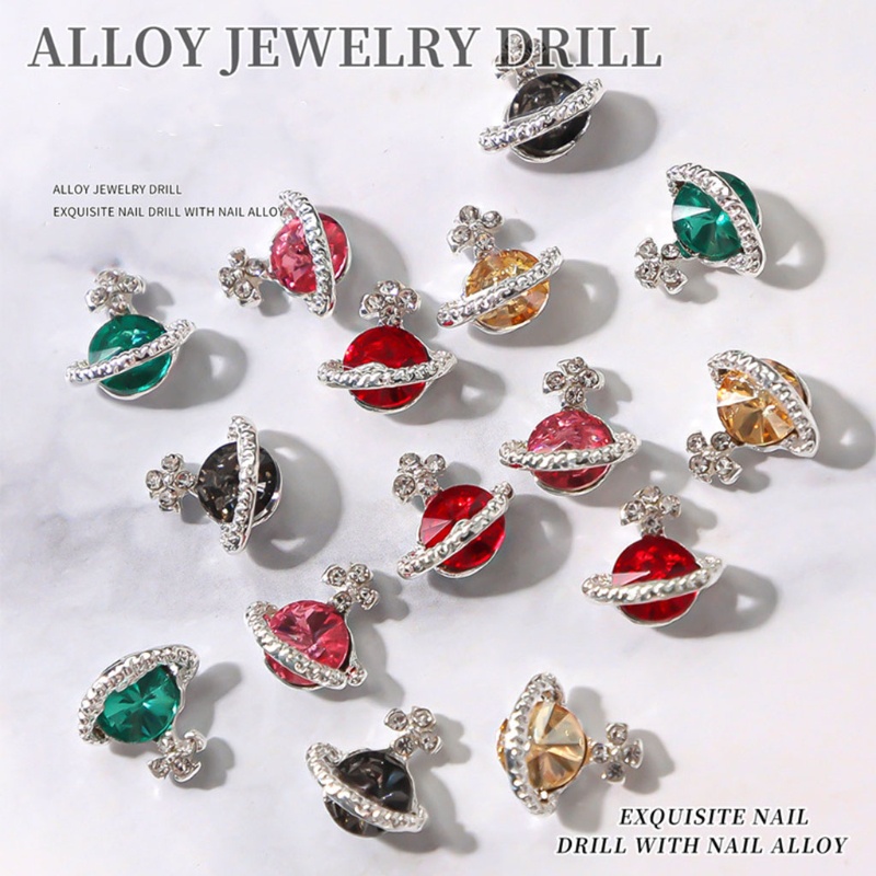 Phụ Kiện Trang Trí Móng Tay Bằng Hợp Kim Đính Đá 3D Nhiều Màu Độc Đáo Charms