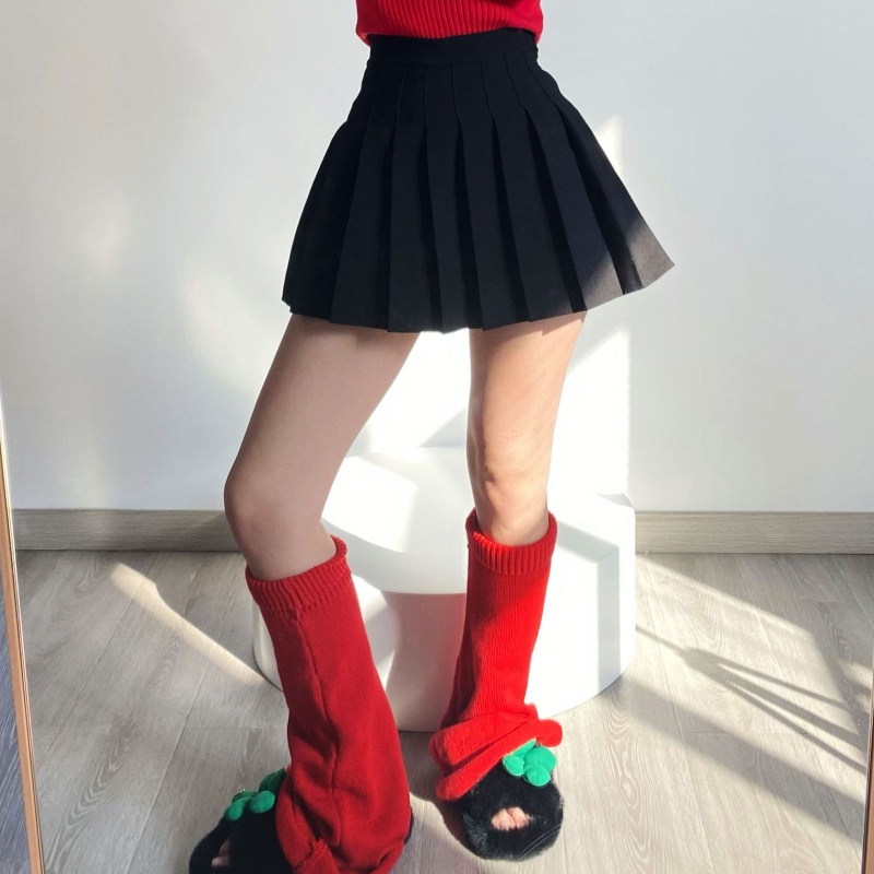 Xixi Vớ Ống Loe Dài Màu Trơn Giữ Ấm Chân Dành Cho Nữ