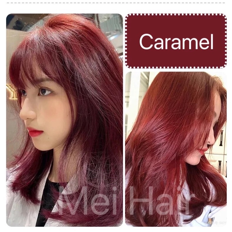 Caramel - Kèm dưỡng không tẩy - Màu nhuộm tóc thời trang Đỏ nâu