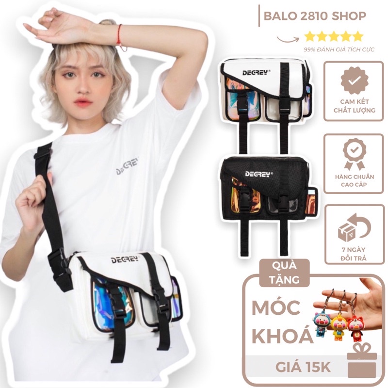 Túi Đeo Chéo Degrey Mini Shoulder Hologram Cao Cấp 2810 Clothes Shop Phong Cách Unisex (Tặng Móc Khoá)