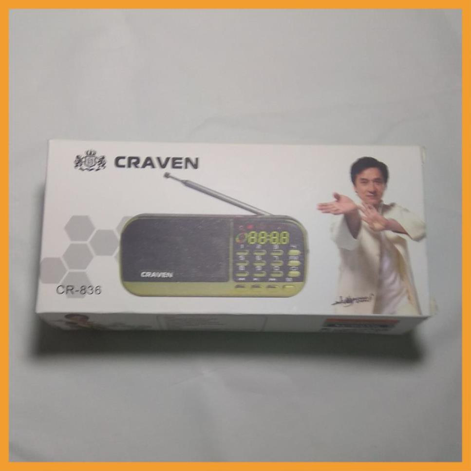 [Giá Rẻ] Loa thẻ nhớ Craven CR 836/836S có 2 khe cắm thẻ nhớ - USB - ĐÀI FM -  phát kinh phật đài FM