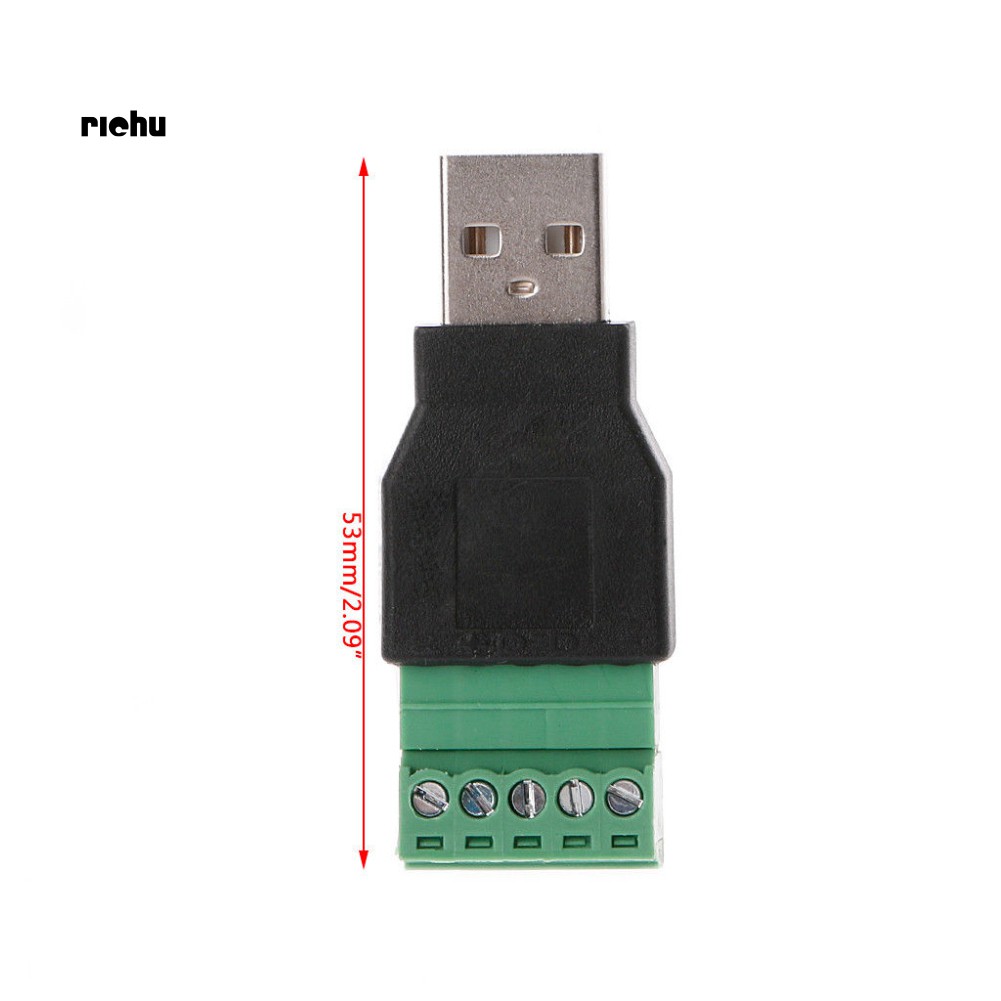 Đầu Nối Usb 2.0 Type A Cái / Male Sang 5p Screw W / Shield