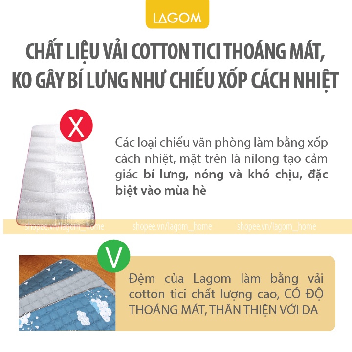 Chiếu Ngủ Văn Phòng Xếp Gọn Cá Nhân | Dạng Nệm Trần Bông Cao Cấp [Ảnh Thật]