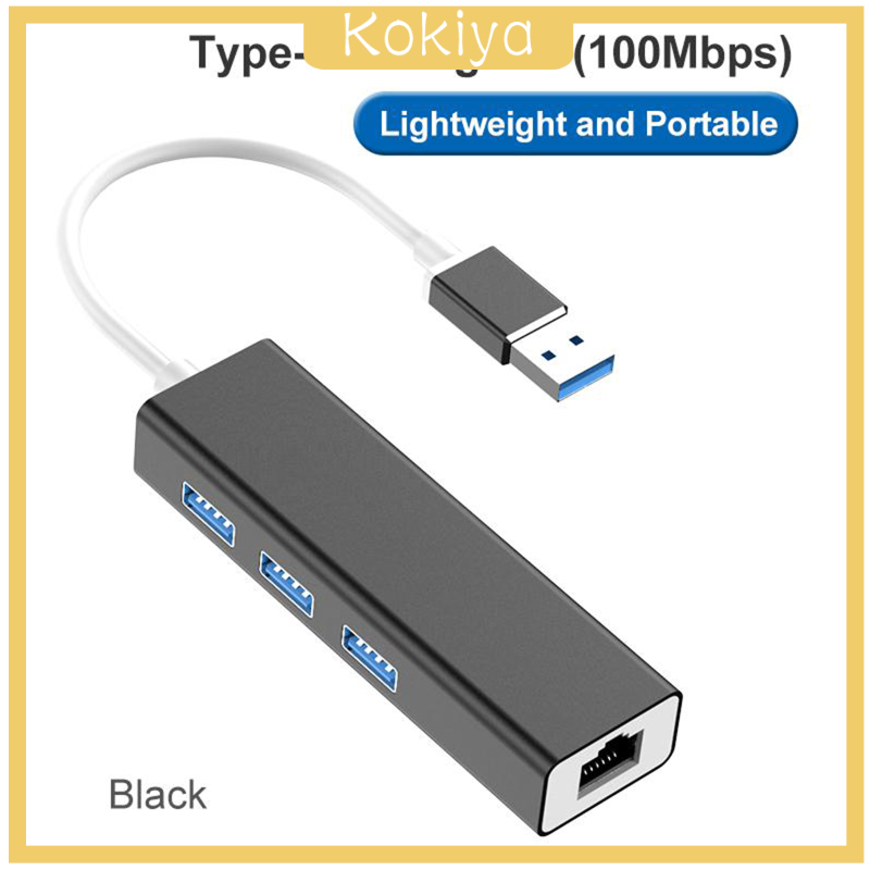 Bộ Chia 3 Cổng Usb 3.0 Rj45 10 / 100mbps Bạc