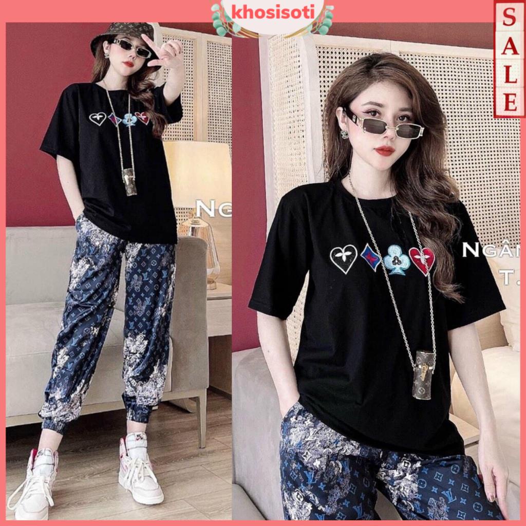 Set đồ nữ bigsize S019 bộ quần áo nữ mùa hè cotton dài cá tính sang chảnh thể thao ngắn tay 4 size M L XL XXL SOTI