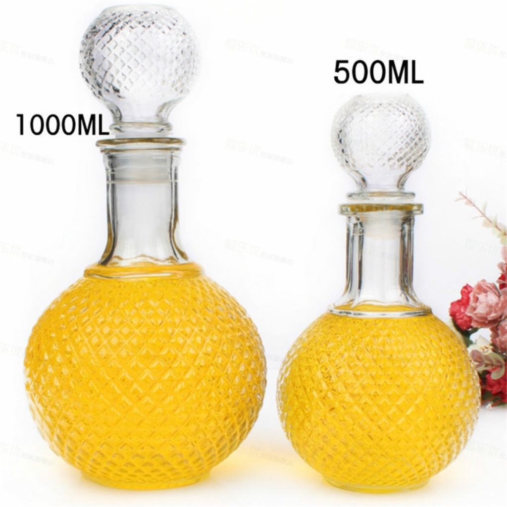Bình Đựng Rượu Thủy Tinh Cao Cấp Sang Trọng 1000ML chai thủy tinh ngâm đựng rượu vỏ chai mẫu số 6 1000ml đẹp sang trọng