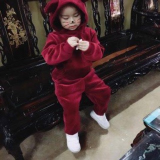 Bộ nhung tai gấu cho bé