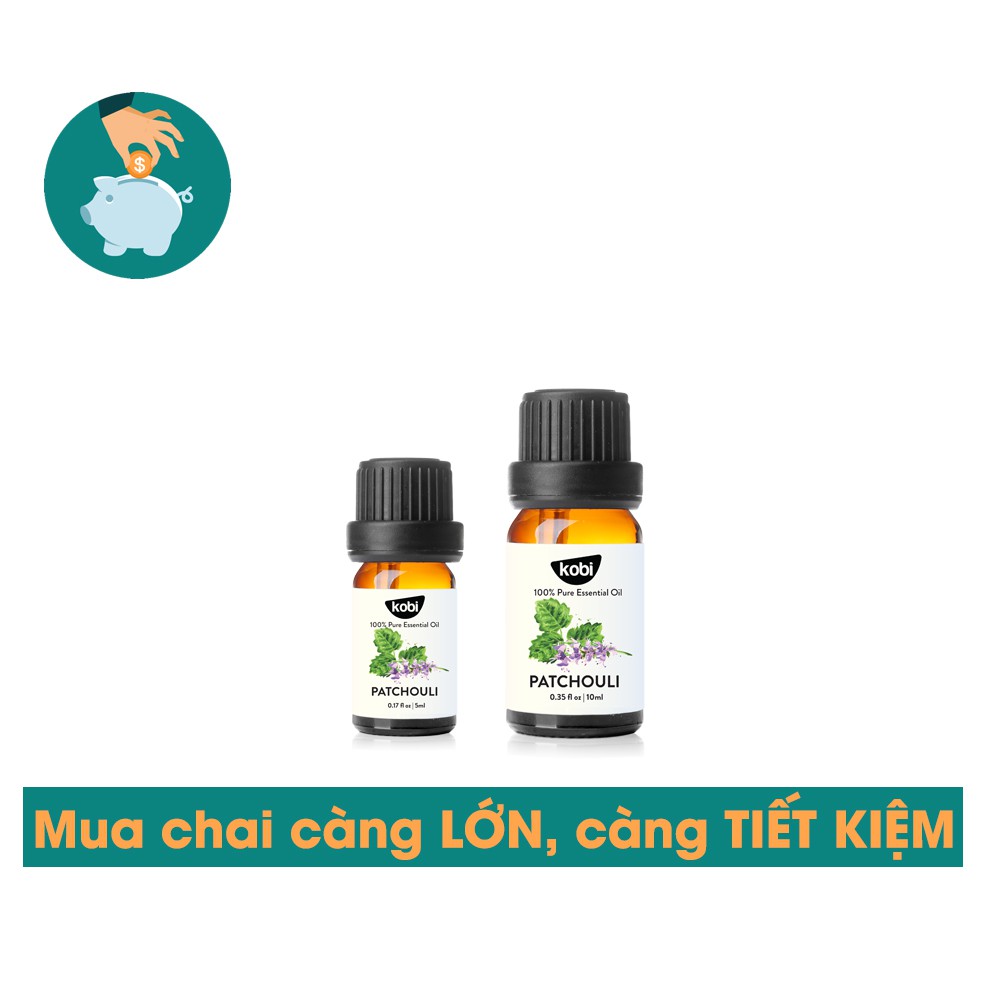 Tinh dầu Hoắc Hương Kobi Patchouli essential oil giúp thư giãn, giảm stress hiệu quả - 5ml