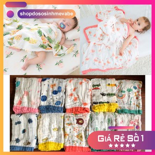 (Được chọn mẫu) Chăn ADEN SỢI TRE cho bé yêu/ Mền trẻ em sơ sinh 4 lớp kích thước 120x120cm hoặc 110x130cm