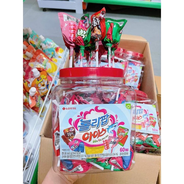 [Lẻ 1 cây] Kẹo Mút Trái Cây Lotte Hàn Quốc nhiều vị