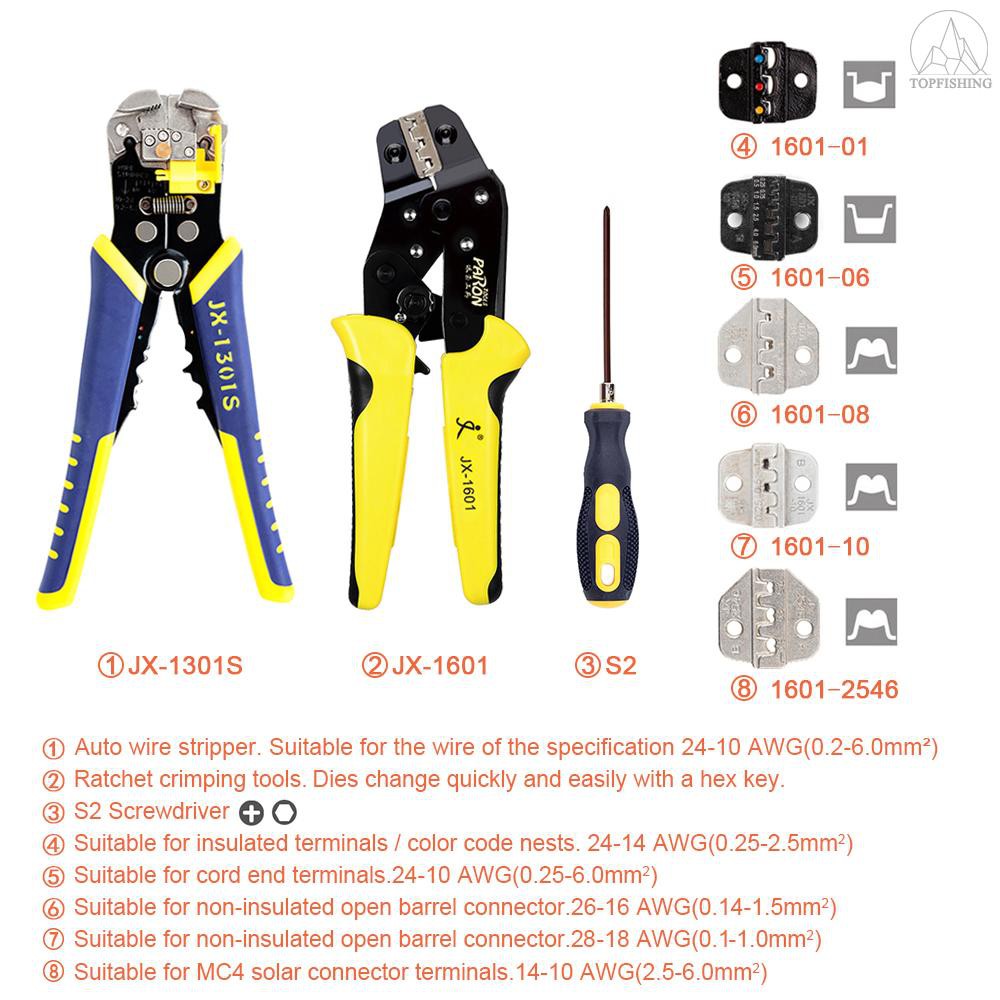 Tfh★PARON Professional Wire Crimpers Multifunctional Engineering Ratcheting Terminal Crimping Pliers Wire Strippers Boot