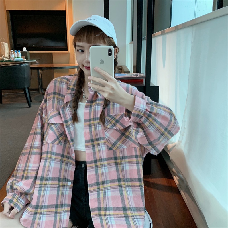 【ZHELIHANGFEI】Áo Sơ Mi Tay Dài Form Rộng Họa Tiết Sọc Theo Phong Cách Retro Dễ Phối Đồ