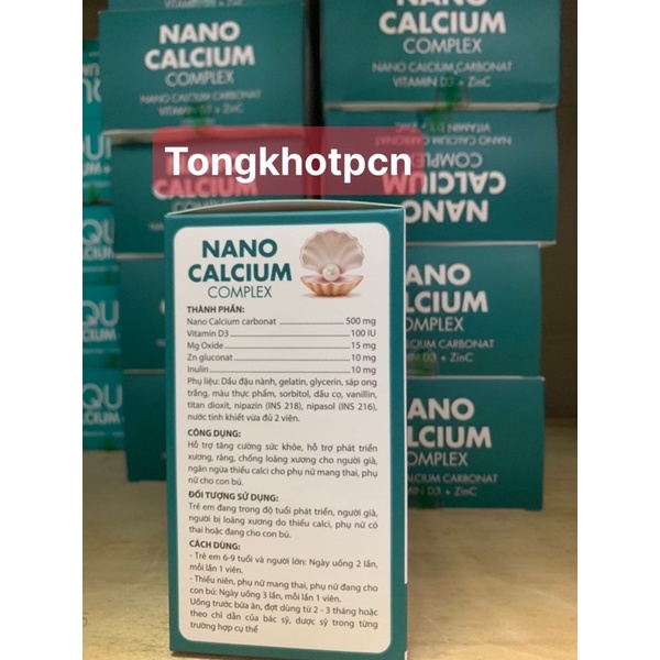 Nano Calcium - Bổ sung canxi,chống còi xương ,loãng xương - Hộp 100 viên
