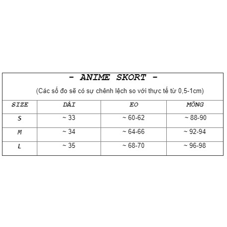 [Mã WABRLOW5 giảm 15% đơn 300K] Quần váy tingoan ANIME SKORT. | BigBuy360 - bigbuy360.vn