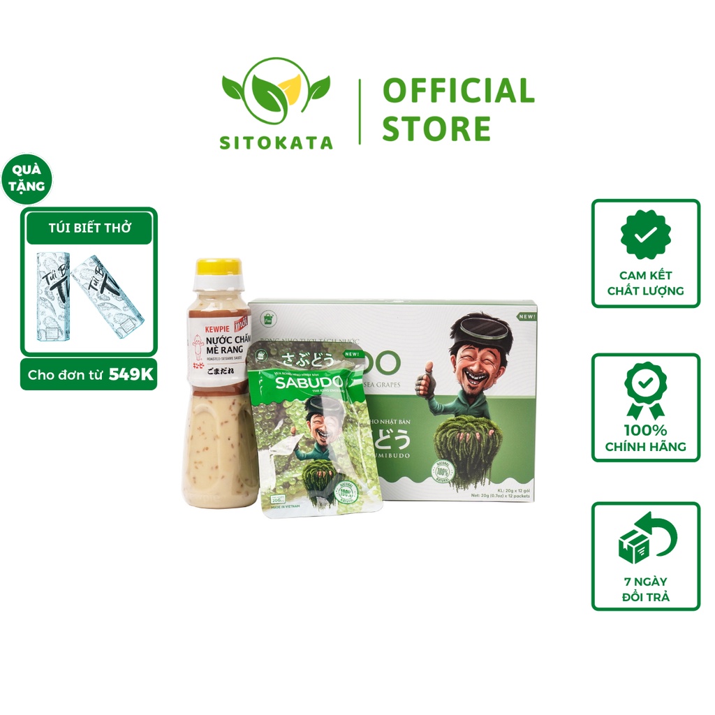 Rong nho tươi tách nước SABUDO 1 hộp 240gram tặng sốt kèm sốt mè