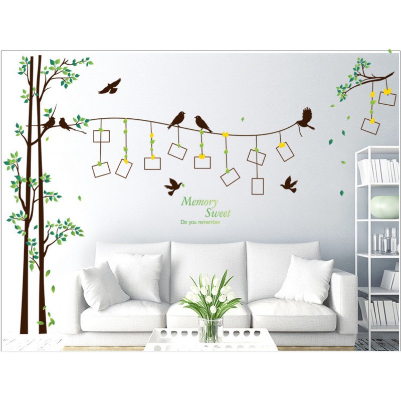 Decal dán tường decal trang trí Cây khung hình 9 PK446 (Có keo sẵn)
