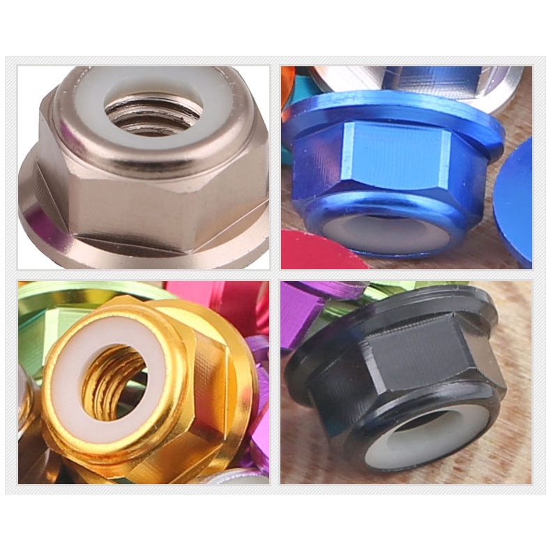 Đai Ốc Nylon Hợp Kim Nhôm Nhiều Màu Sắc M2 M2.5 M3 M4 M5 M6 M8 BR