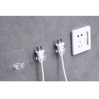 Set 10 Móc treo ổ cắm điện trong suốt dán tường