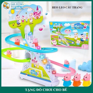 Đồ chơi cho bé, đồ chơi heo peppa leo cầu thang vui nhộn có nhạc và đèn. Đồ chơi trẻ em, cho bé 2 3 4 5 6 tuổi
