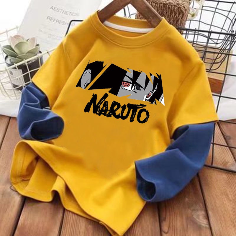 Áo Thun Tay Dài Giả Hai Lớp Thời Trang Mùa Xuân Cho Bé Trai