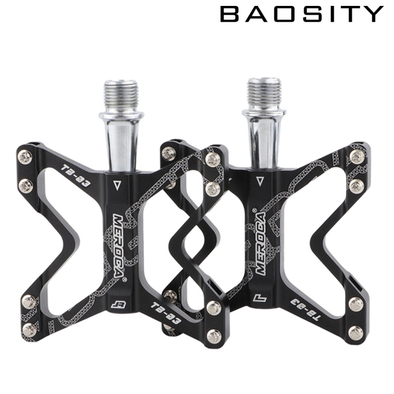 [BAOSITY]Bike Pedal Mountain Road Bicycle Flat Platform MTB Cycle 9/16\" Black